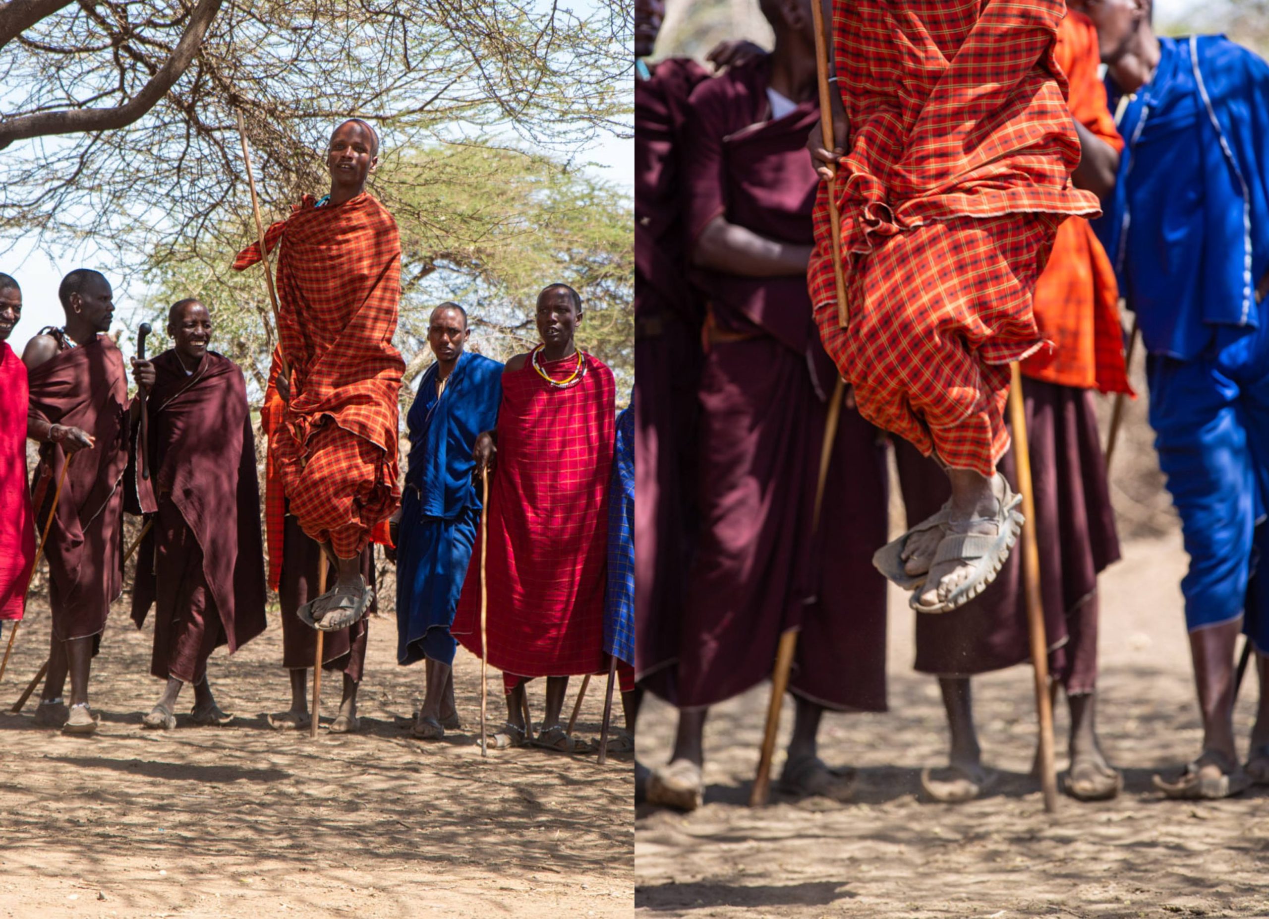 Maasai men jumping