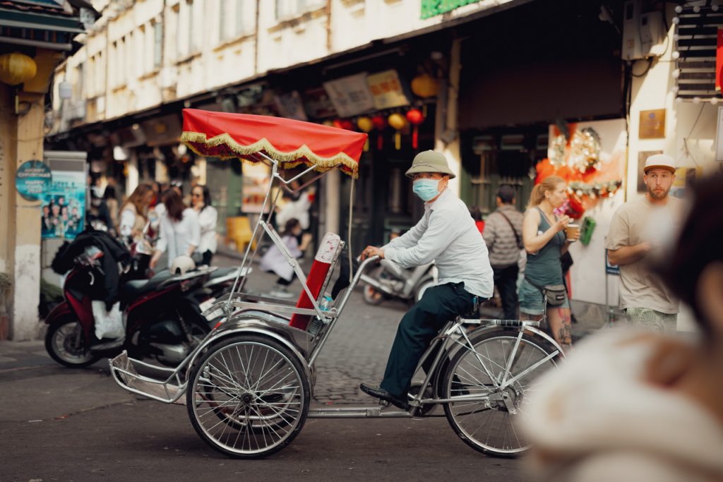 Rickshaw cycle Hanoi