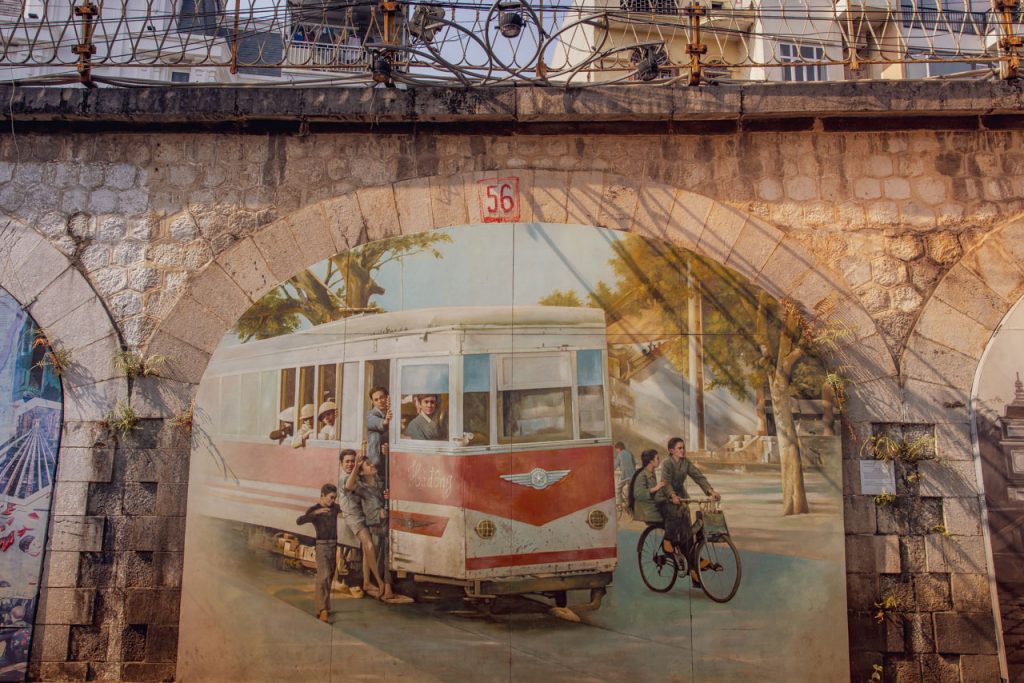 Street art close to Train Street Hanoi